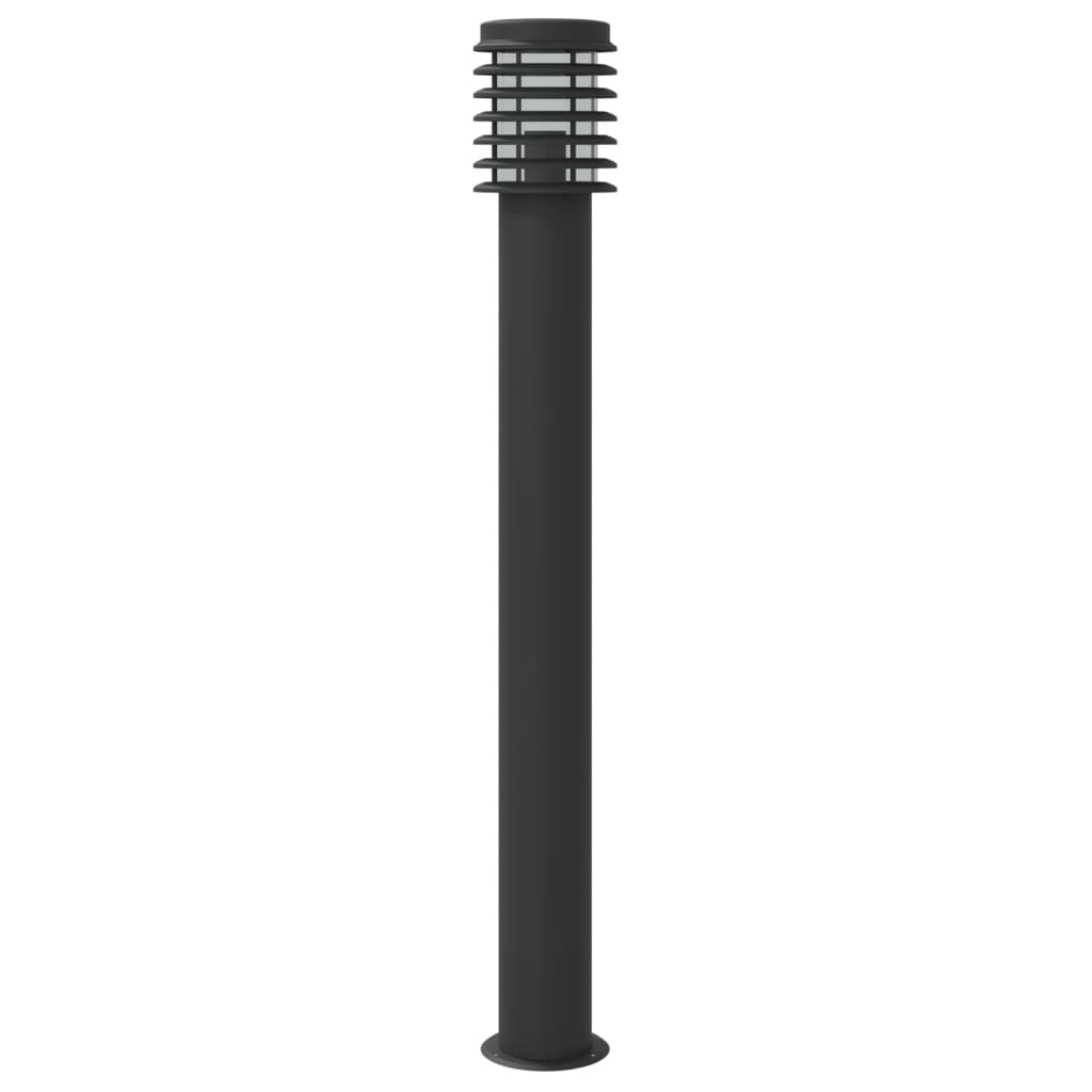 Lampadaire d'extérieur noir 110 cm acier inoxydable