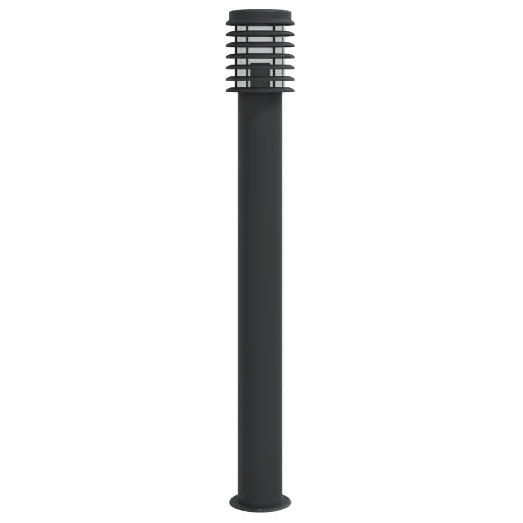 Lampadaire d'extérieur noir 110 cm acier inoxydable