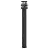 Lampadaire d'extérieur noir 110 cm acier inoxydable