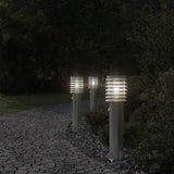 Outdoor floor lamps with sensors 3 pcs stainless steel