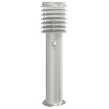 Outdoor floor lamps with sensors 3 pcs stainless steel