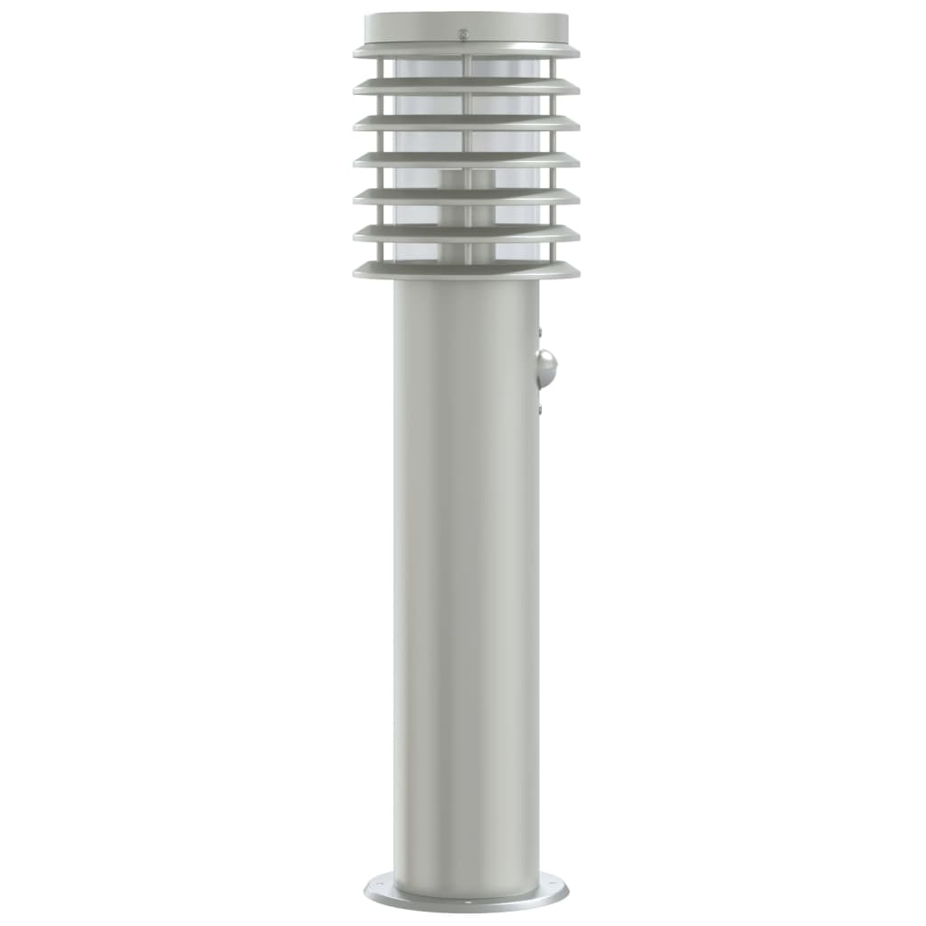 Outdoor floor lamps with sensors 3 pcs stainless steel