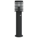 Lampadaire d'extérieur avec capteur noir 60 cm acier inoxydable