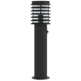 Lampadaire d'extérieur avec capteur noir 60 cm acier inoxydable