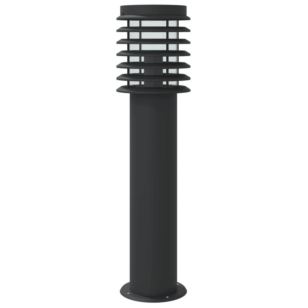 Lampadaire d'extérieur avec capteur noir 60 cm acier inoxydable