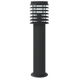 Lampadaire d'extérieur avec capteur noir 60 cm acier inoxydable