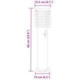 Lampadaire d'extérieur avec capteur noir 60 cm acier inoxydable