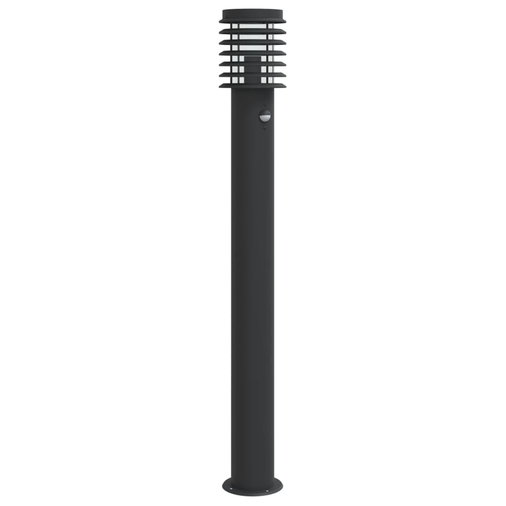 Outdoor floor lamp with black sensor 110cm stainless steel