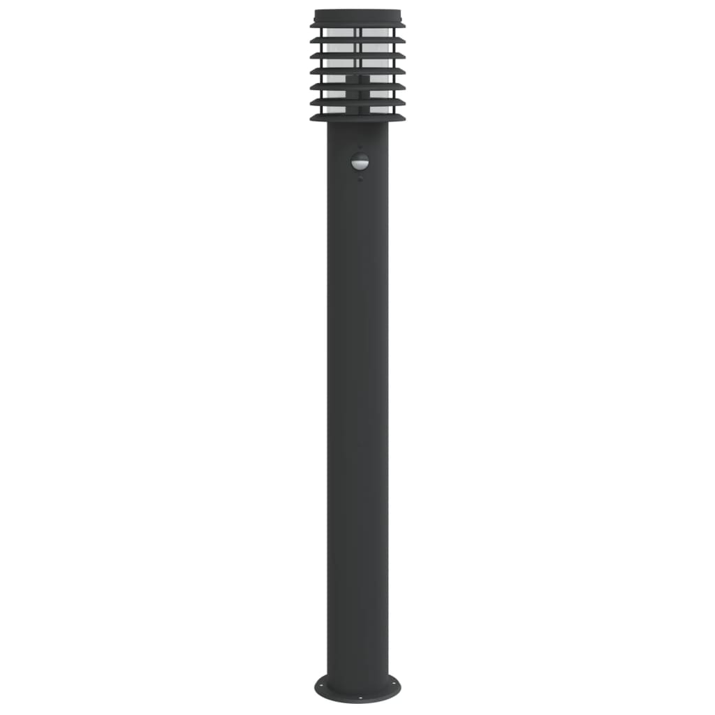 Outdoor floor lamp with black sensor 110cm stainless steel