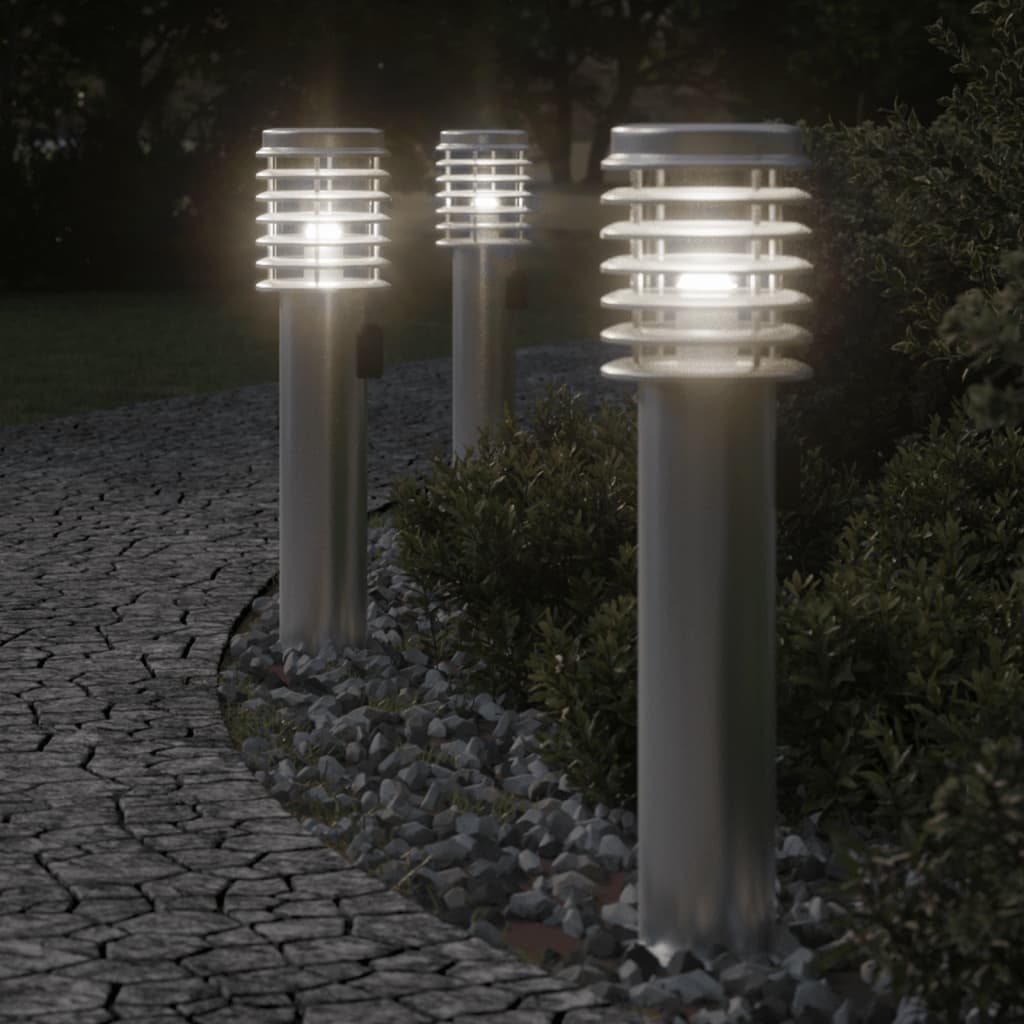 Lampadaire d'extérieur et sortie argenté 60 cm acier inoxydable