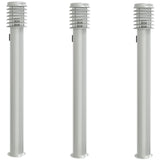 Outdoor Floor Lamps and Outlet 3pcs Silver Stainless Steel