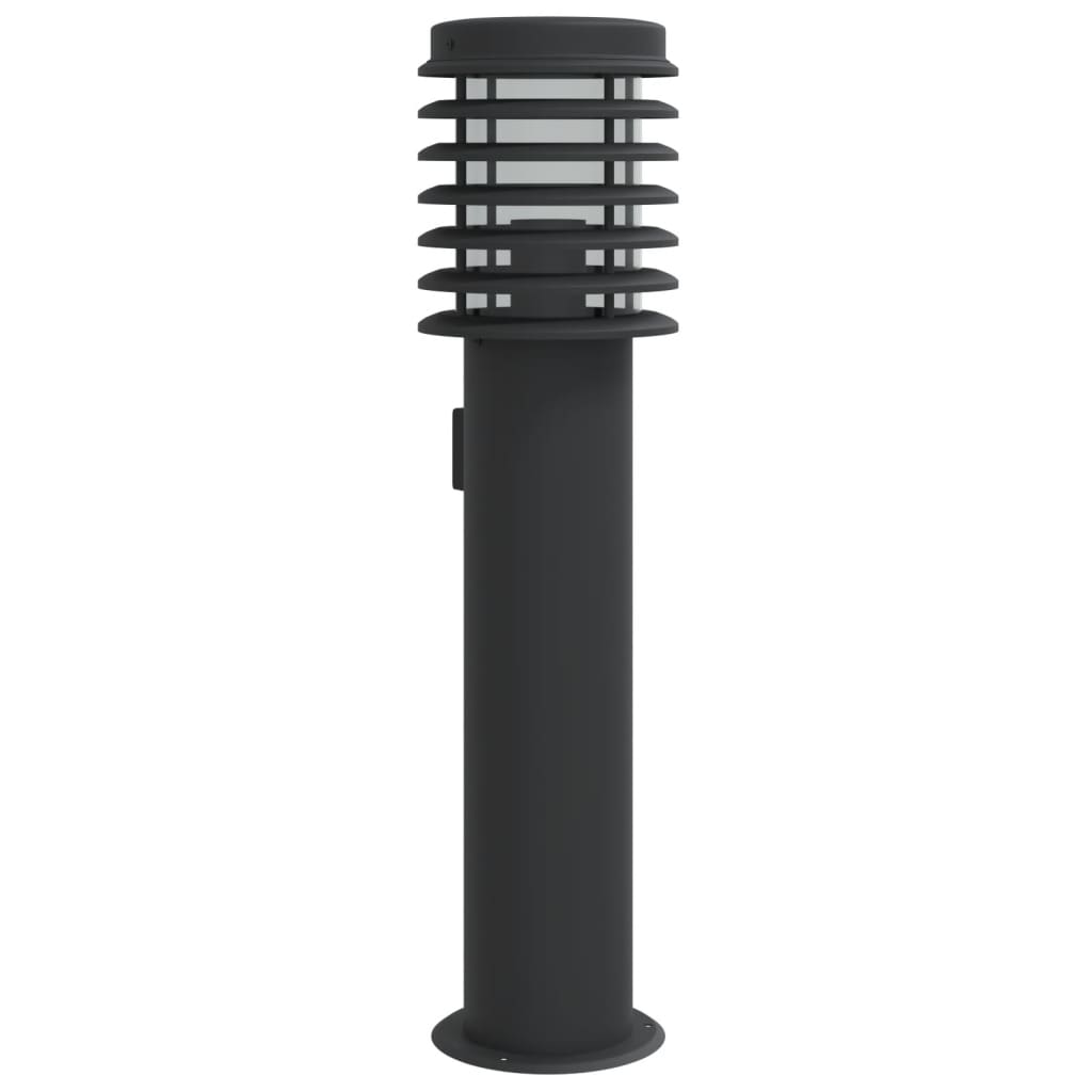 Lampadaire d'extérieur avec sortie noir 60 cm acier inoxydable