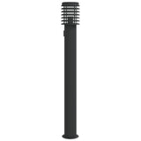 Outdoor floor lamp with black outlet 110 cm stainless steel