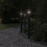 Outdoor floor lamp with black outlet 110 cm stainless steel