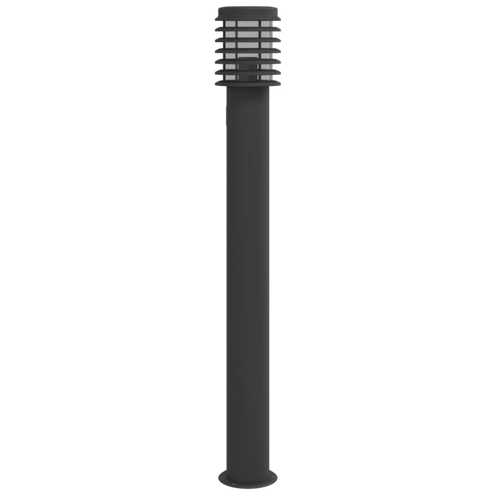 Outdoor floor lamp with black outlet 110 cm stainless steel