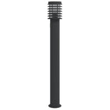 Outdoor floor lamp with black outlet 110 cm stainless steel