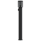 Outdoor floor lamp with black outlet 110 cm stainless steel