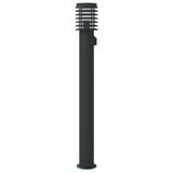 Outdoor floor lamp with black outlet 110 cm stainless steel