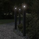 Outdoor floor lamp with black outlet 110 cm stainless steel