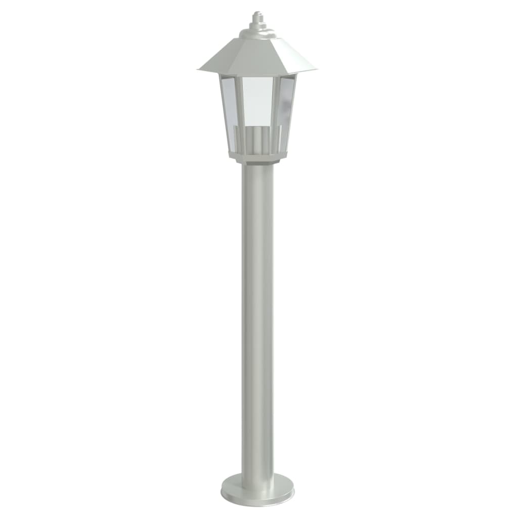 Silver outdoor floor lamp 80 cm stainless steel