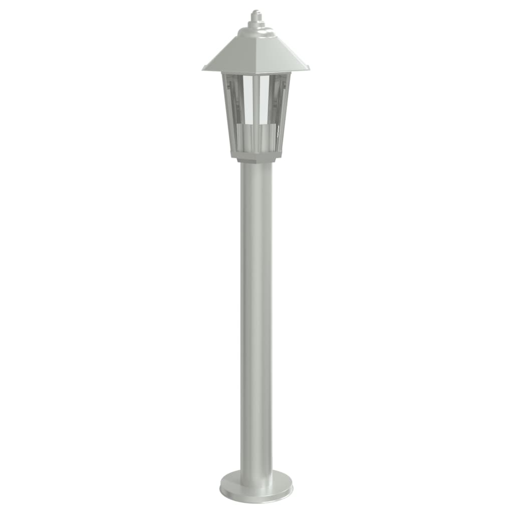 Silver outdoor floor lamp 80 cm stainless steel