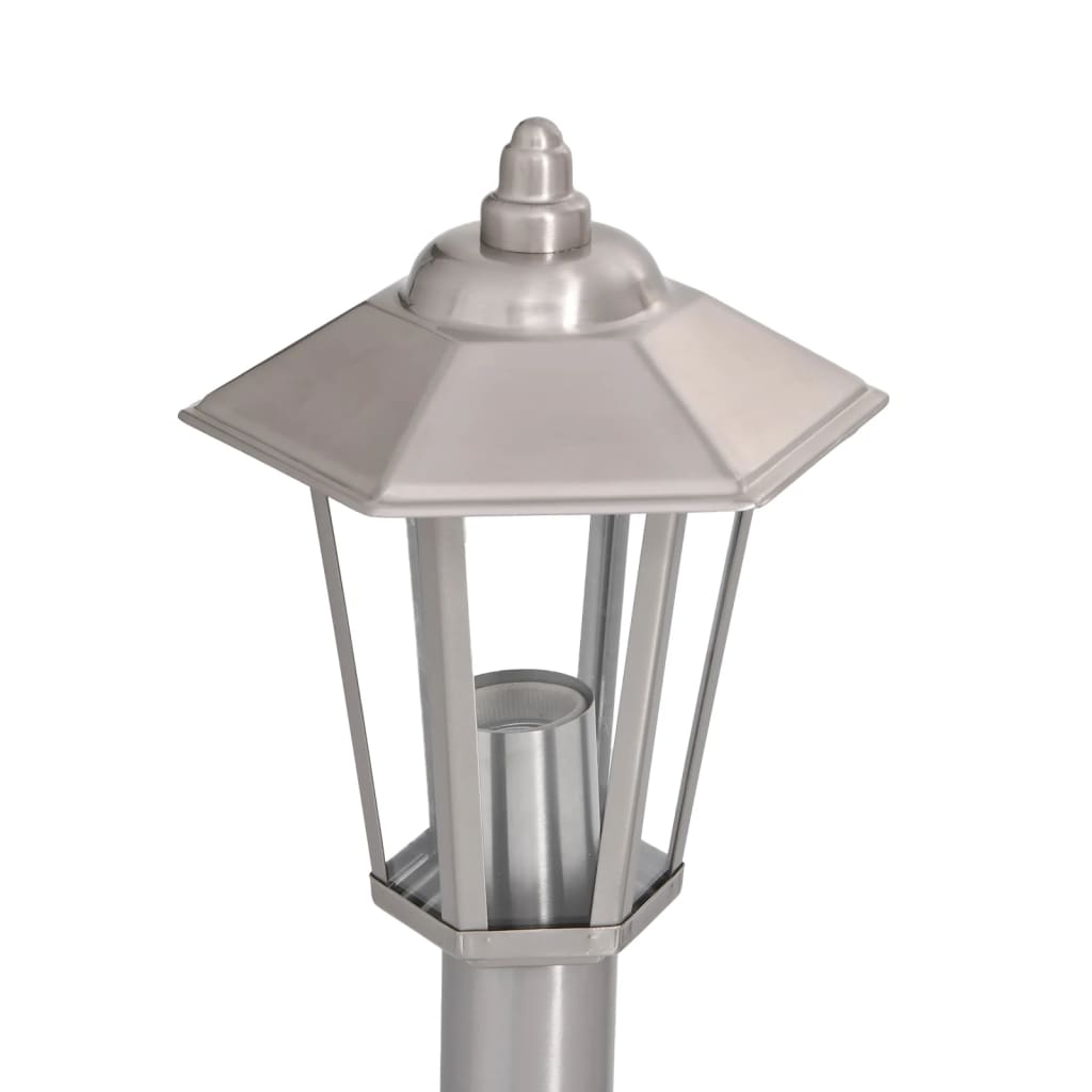 Silver outdoor floor lamp 80 cm stainless steel