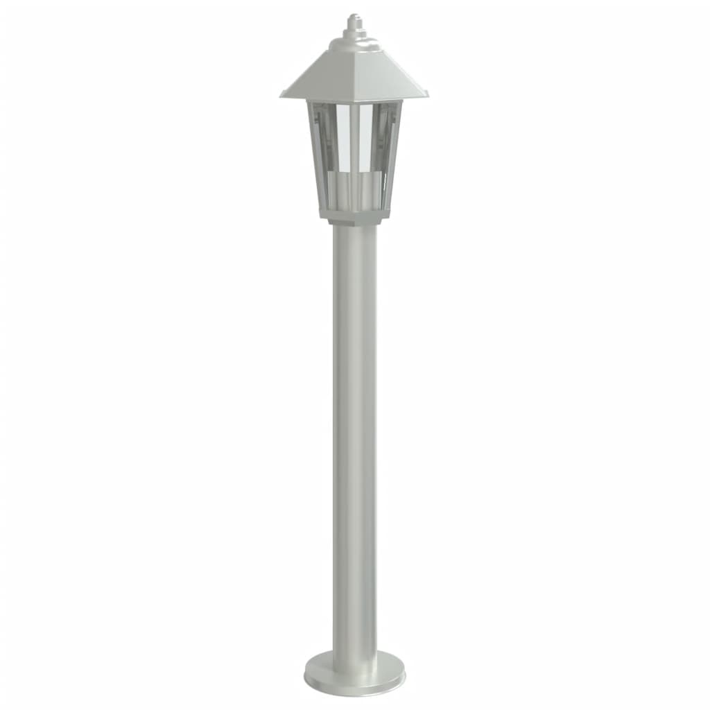 Lampadaires d'extérieur 3 pcs argenté 80 cm acier inoxydable