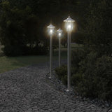 Silver outdoor floor lamp 120 cm stainless steel