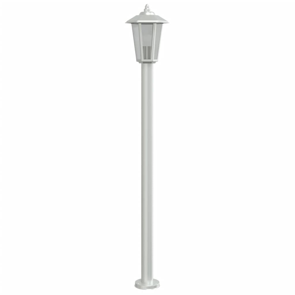 Silver outdoor floor lamp 120 cm stainless steel