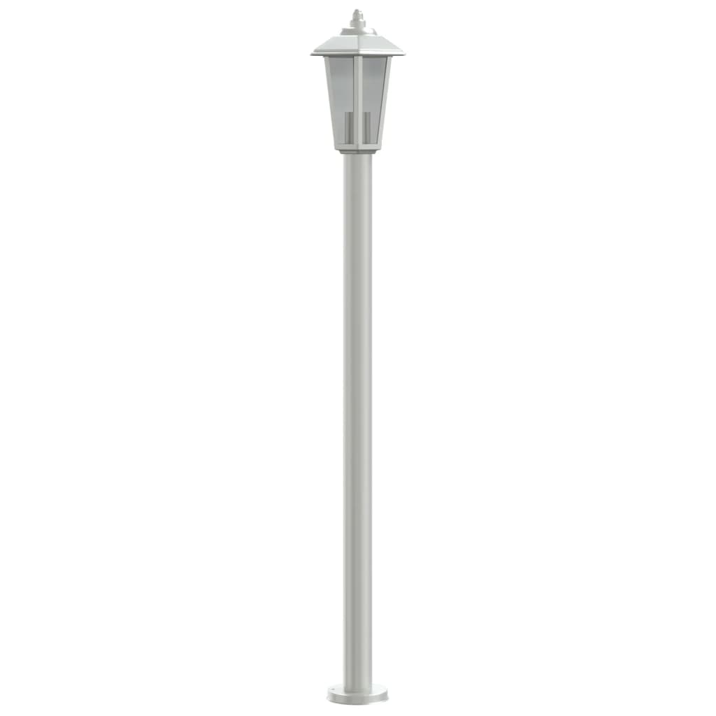 Lampadaire d'extérieur argenté 120 cm acier inoxydable