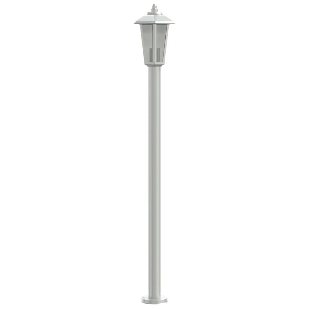 Lampadaires d'extérieur 3 pcs argenté 120 cm acier inoxydable