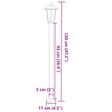 Lampadaires d'extérieur 3 pcs argenté 120 cm acier inoxydable