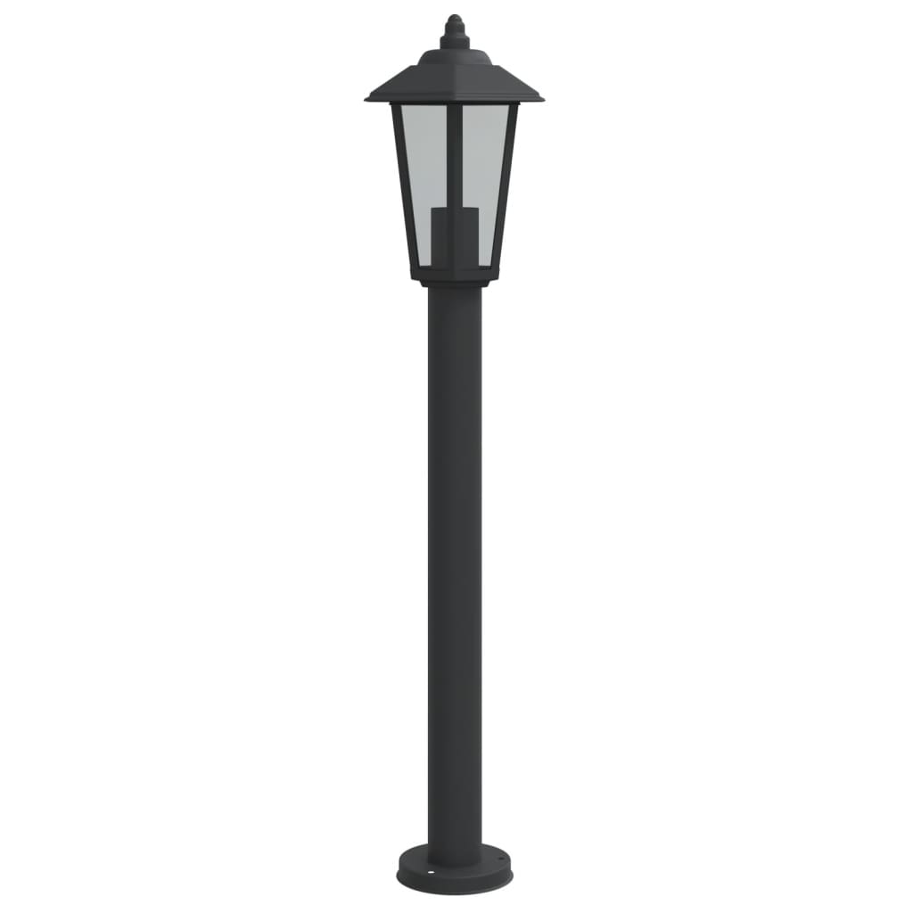 Lampadaire d'extérieur noir 80 cm acier inoxydable