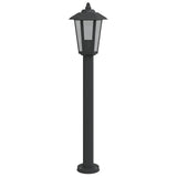 Lampadaire d'extérieur noir 80 cm acier inoxydable