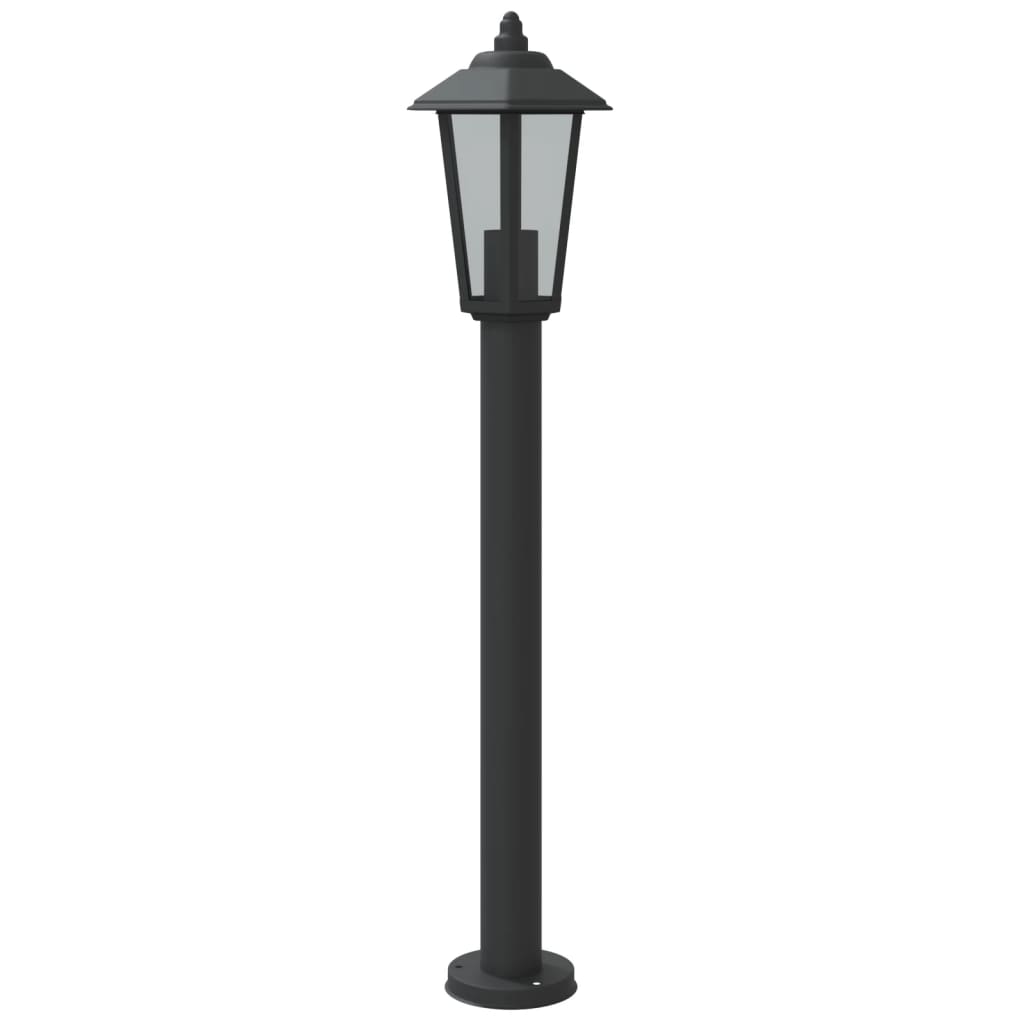 Lampadaire d'extérieur noir 80 cm acier inoxydable