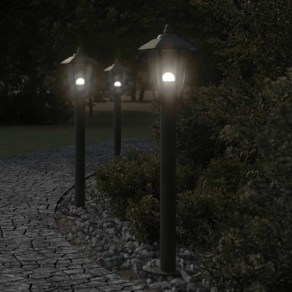 Lampadaire d'extérieur noir 80 cm acier inoxydable