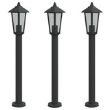 Outdoor floor lamps 3 pcs black 80 cm stainless steel