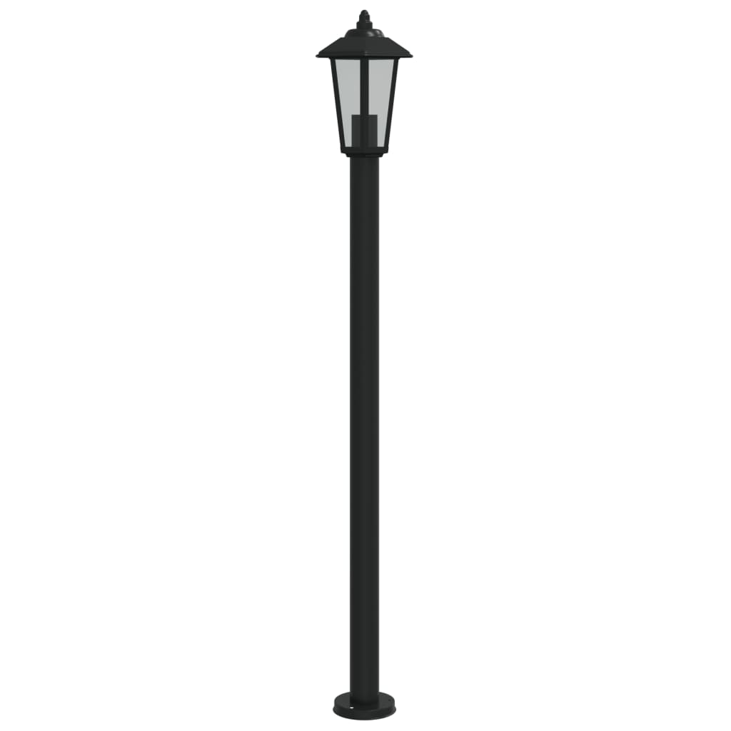 Lampadaire d'extérieur noir 120 cm acier inoxydable