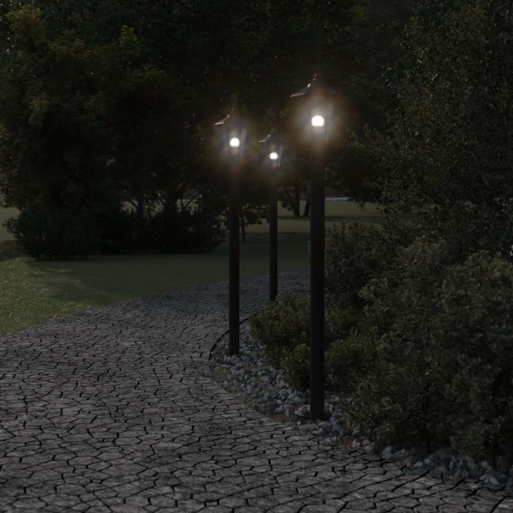 Black outdoor floor lamp 120 cm stainless steel