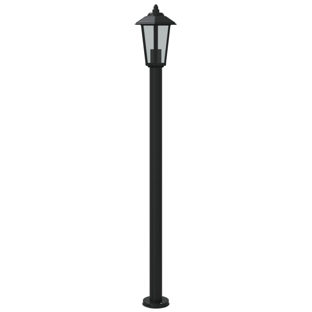 Lampadaire d'extérieur noir 120 cm acier inoxydable