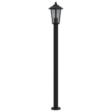 Lampadaire d'extérieur noir 120 cm acier inoxydable