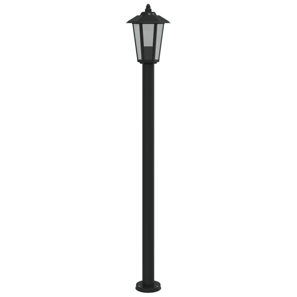 Lampadaire d'extérieur noir 120 cm acier inoxydable