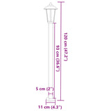 Lampadaire d'extérieur noir 120 cm acier inoxydable