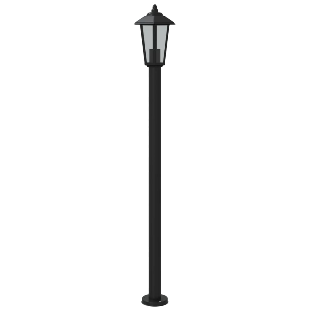 Lampadaires d'extérieur 3 pcs noir 120 cm acier inoxydable