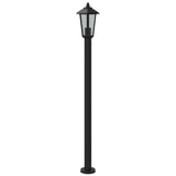 Lampadaires d'extérieur 3 pcs noir 120 cm acier inoxydable