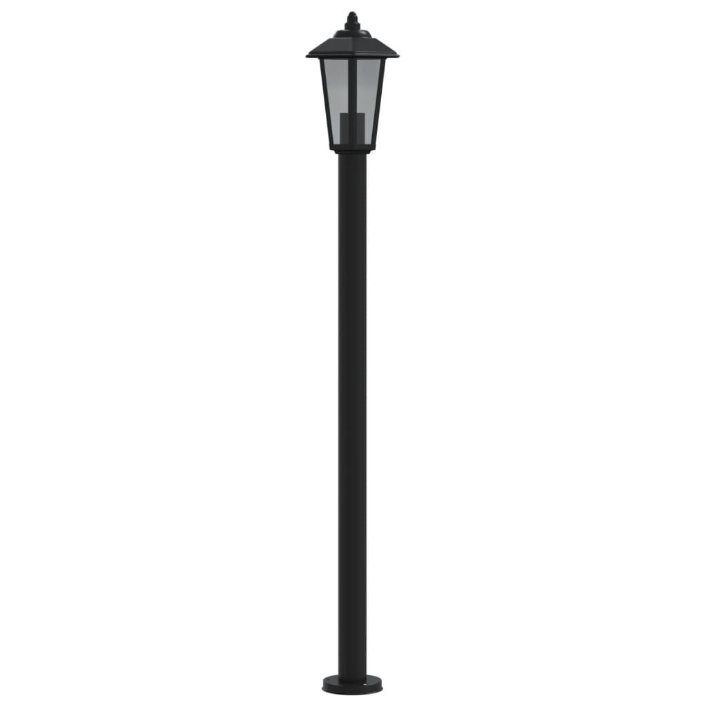 Lampadaires d'extérieur 3 pcs noir 120 cm acier inoxydable