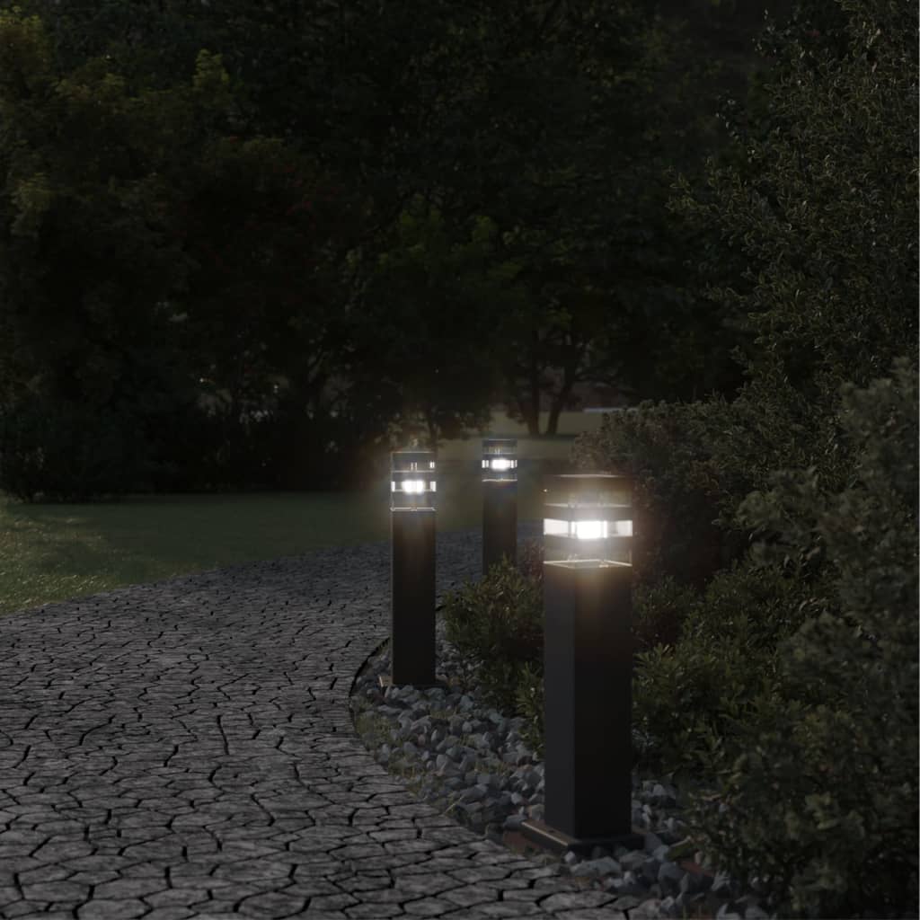 Outdoor floor lamps 3 pcs black 50 cm aluminum