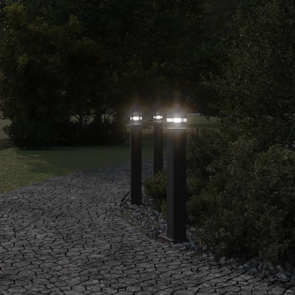 Outdoor floor lamps 3 pcs black 80 cm aluminum