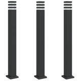 Outdoor floor lamps 3 pcs black 110 cm aluminum