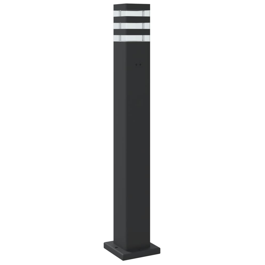 Outdoor floor lamp with black sensor 80 cm aluminum